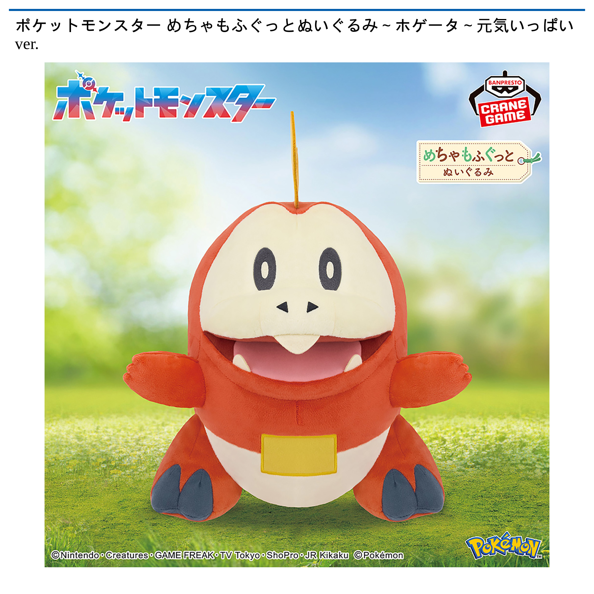 ポケットモンスター めちゃもふぐっとぬいぐるみ～ホゲータ～元気