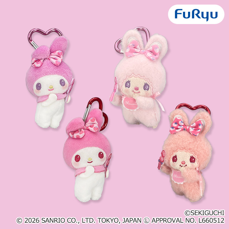 マイメロディ　いちご色のリボンデザインシリーズ　マスコット チムたん×マイメロディ おそろいいちごリボンマスコット｜タイトーの4