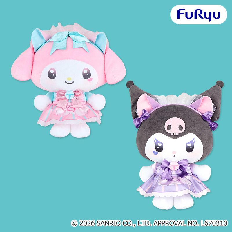 マイメロディ・クロミ ねこみみメイドカフェBIGぬいぐるみ｜タイトーの