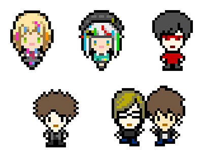 アバター　エリザベス(2D)・リリィ(2D)・REDALiCE(2D)・t+pazolite(2D)・Massive New Krew(2D)