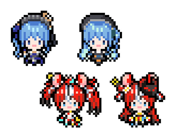 アバター　星街すいせい(2D)・星街すいせい(普段着)・ハコス・ベールズ(2D)・ハコス・ベールズ(着物)