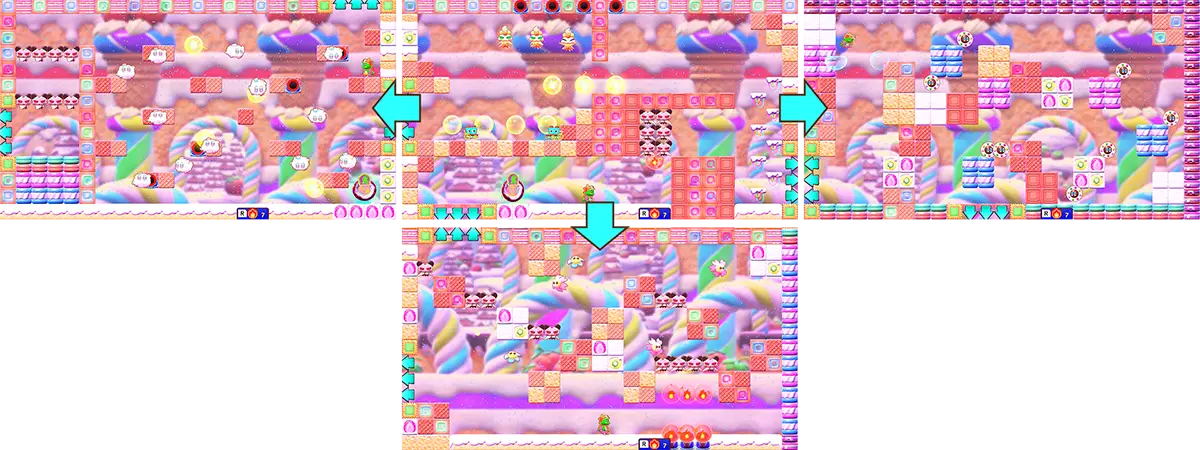 上下左右に繋がった巨大な1つのステージ