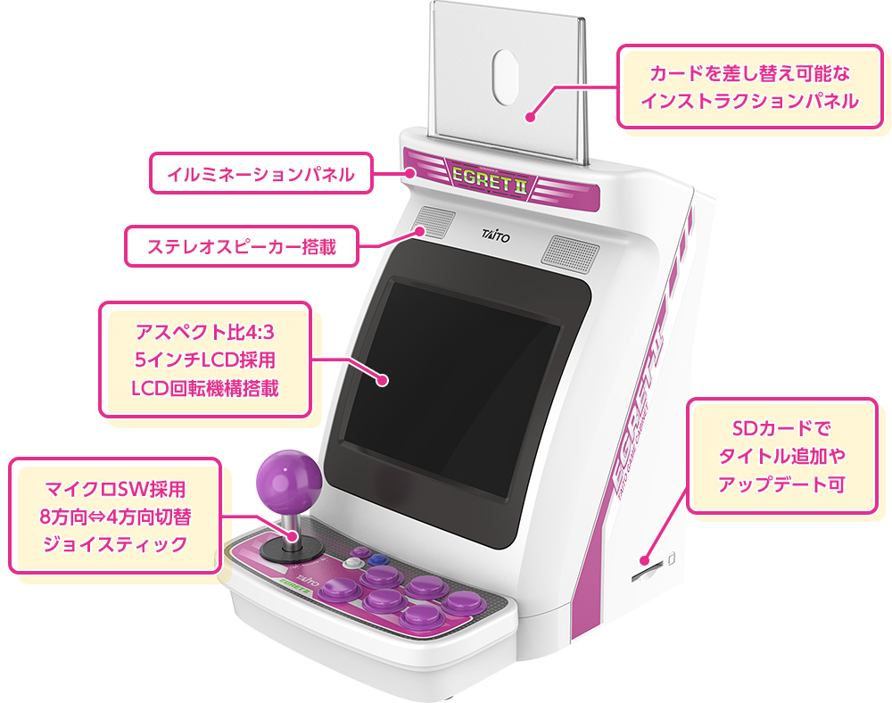タイトー版”ファミコンミニ”の卓上ゲームセンター筐体「イーグレットツー ミニ」を発売。全50タイトル収録で価格は18,678円  [738130642]YouTube動画>4本 ->画像>11枚 