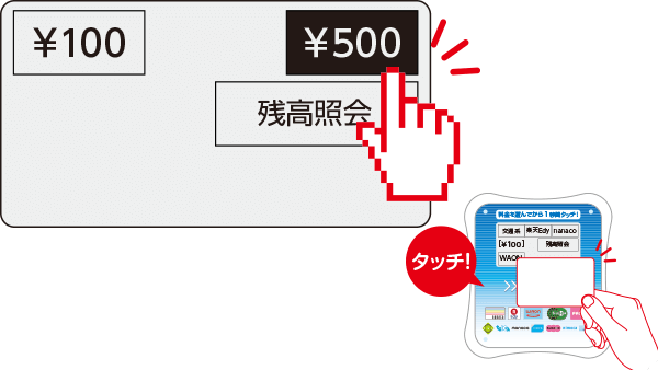 料金を選んでからタッチ！