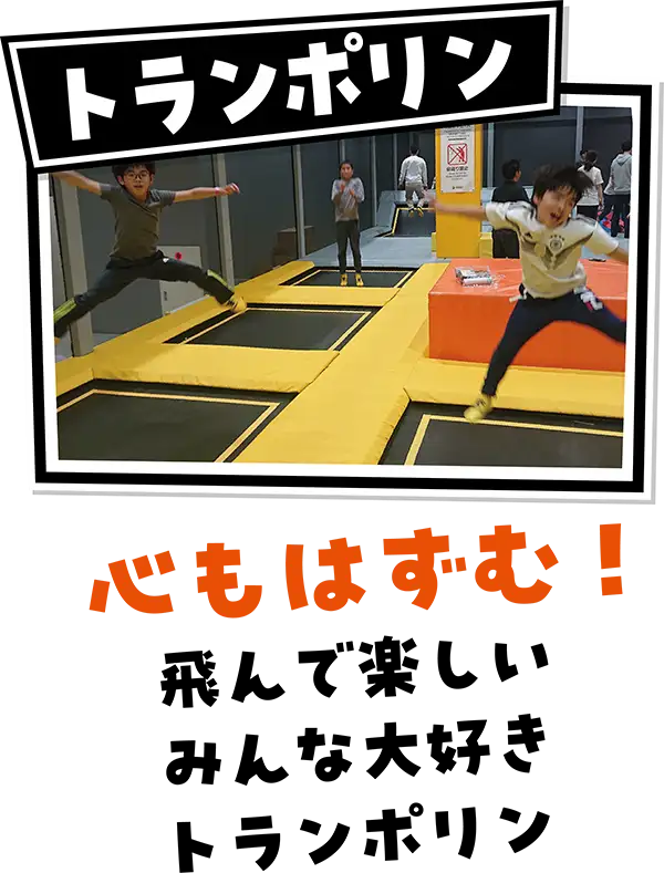 「トランポリン」心もはずむ!飛んで楽しい、みんな大好きトランポリン