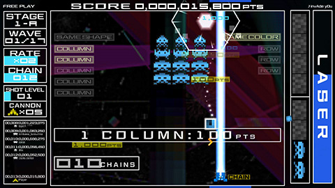 SPACE INVADERS EXTREME プレイ画面