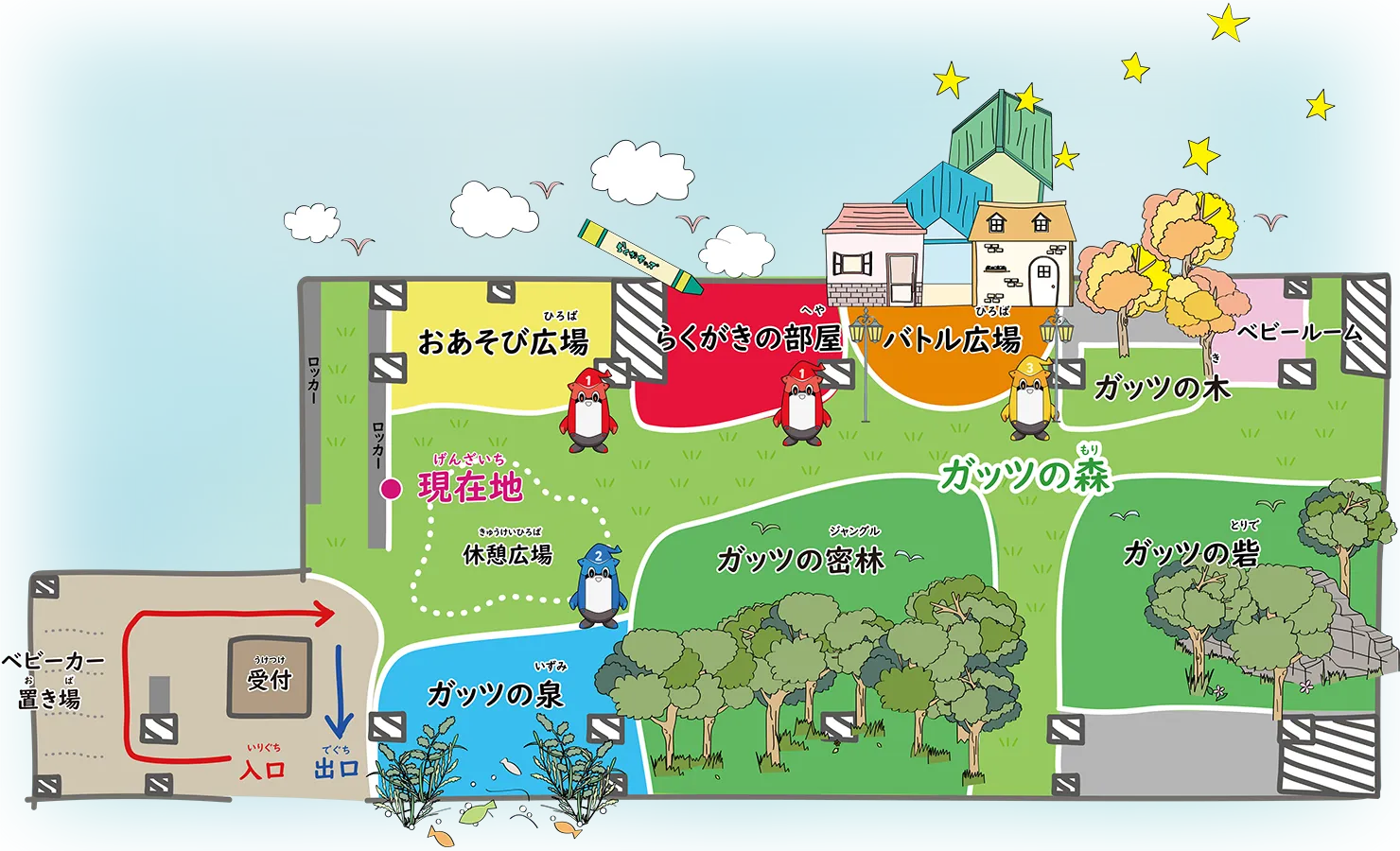 らくがキッズ 海老名ビナウォーク店 店内マップ