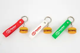 ドムドムハンバーガー チャーム付きミニフィギュアキーホルダー