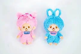 モンチッチカラビナ付きがま口ポーチ2