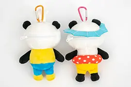 パンダのおさじ カラビナ付きぬいぐるみポーチ