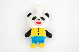 パンダのおさじ カラビナ付きぬいぐるみポーチ