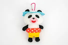パンダのおさじ カラビナ付きぬいぐるみポーチ
