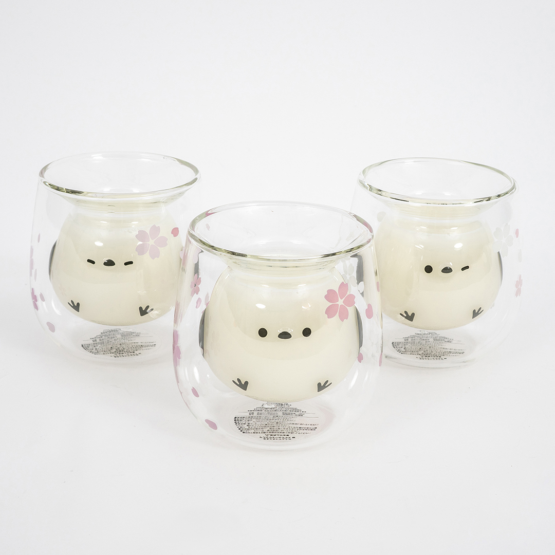 まるころシマエナガ ダブルウォールグラス　 桜