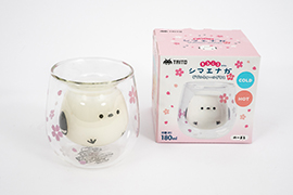 まるころシマエナガ ダブルウォールグラス　 桜