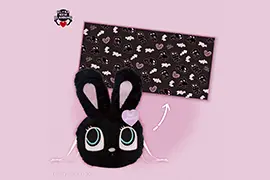 foxy illustrations カラビナ付ぬいぐるみがま口ポーチ&ぬいぐるみブランケット