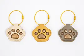 ぷっくり肉球 レザーキーチェーン