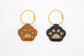 ぷっくり肉球 レザーキーチェーン