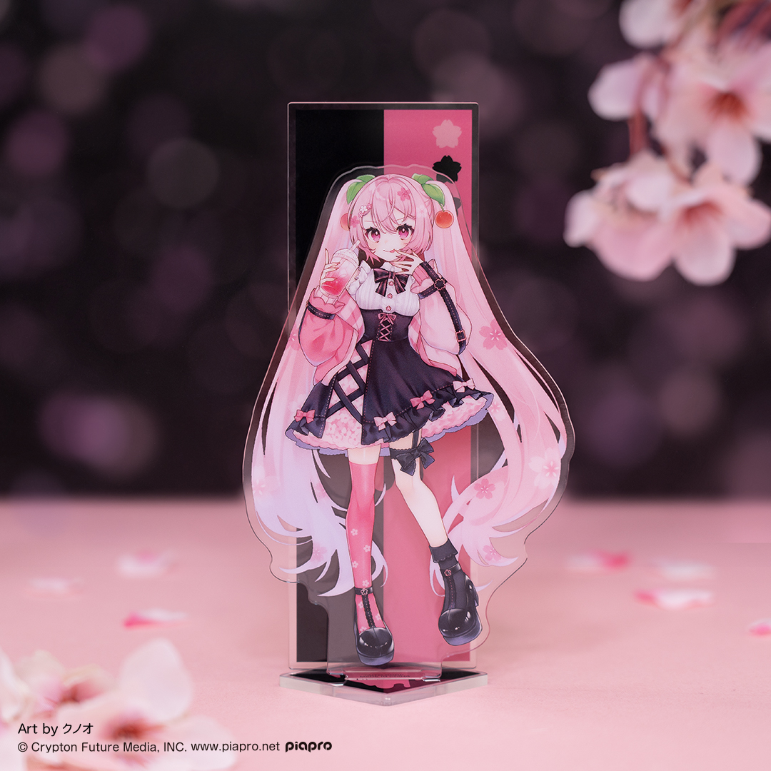 C賞 背景パーツ付きクリアスタンド 桜ミク1
