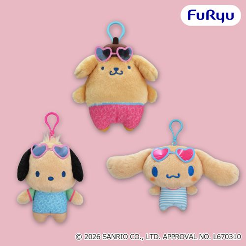 サンリオキャラクターズ スタンダードぬいぐるみリール付きパスケース 